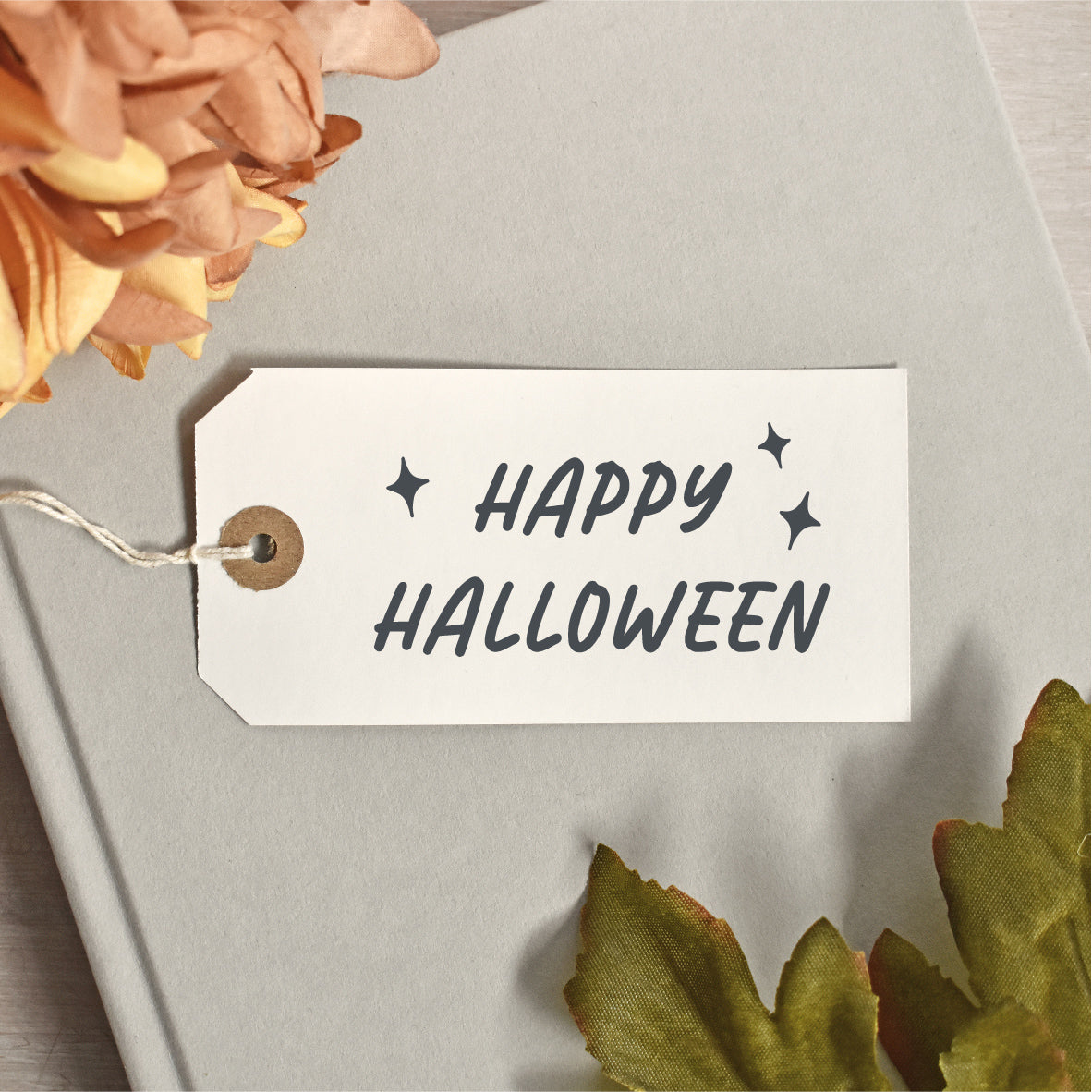 Simple Happy Halloween Rubber Stamp
