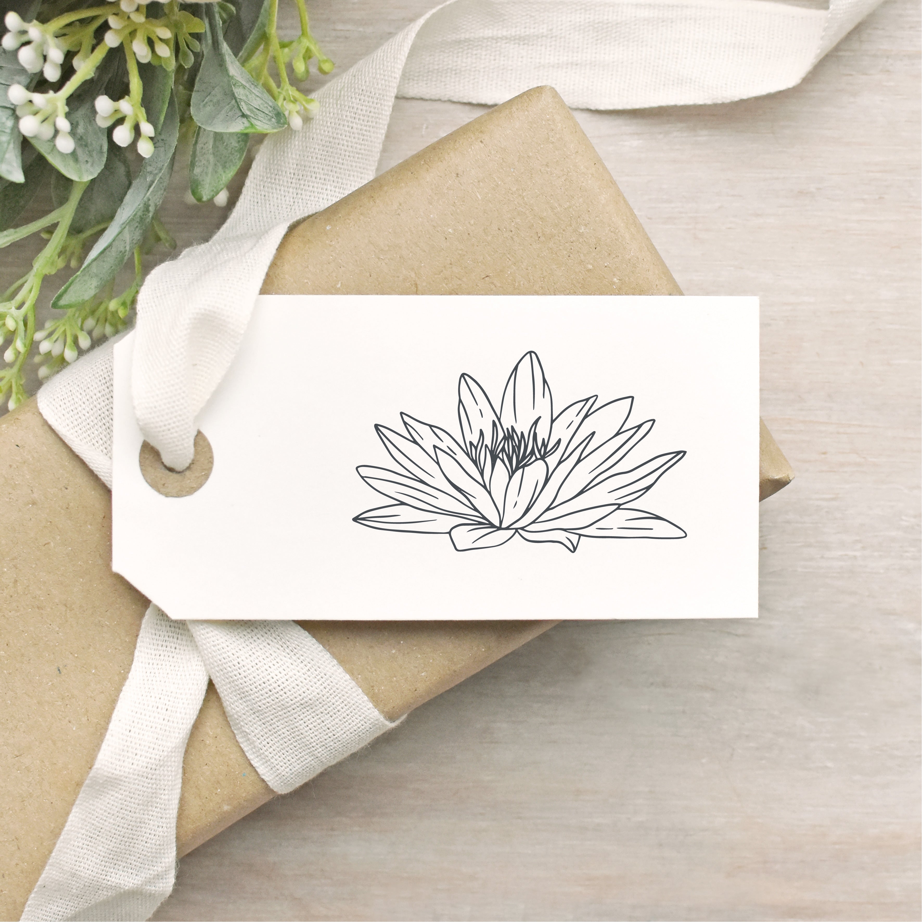 Lotus Flower Water Lily Rubber Stamp Fernbank Studio