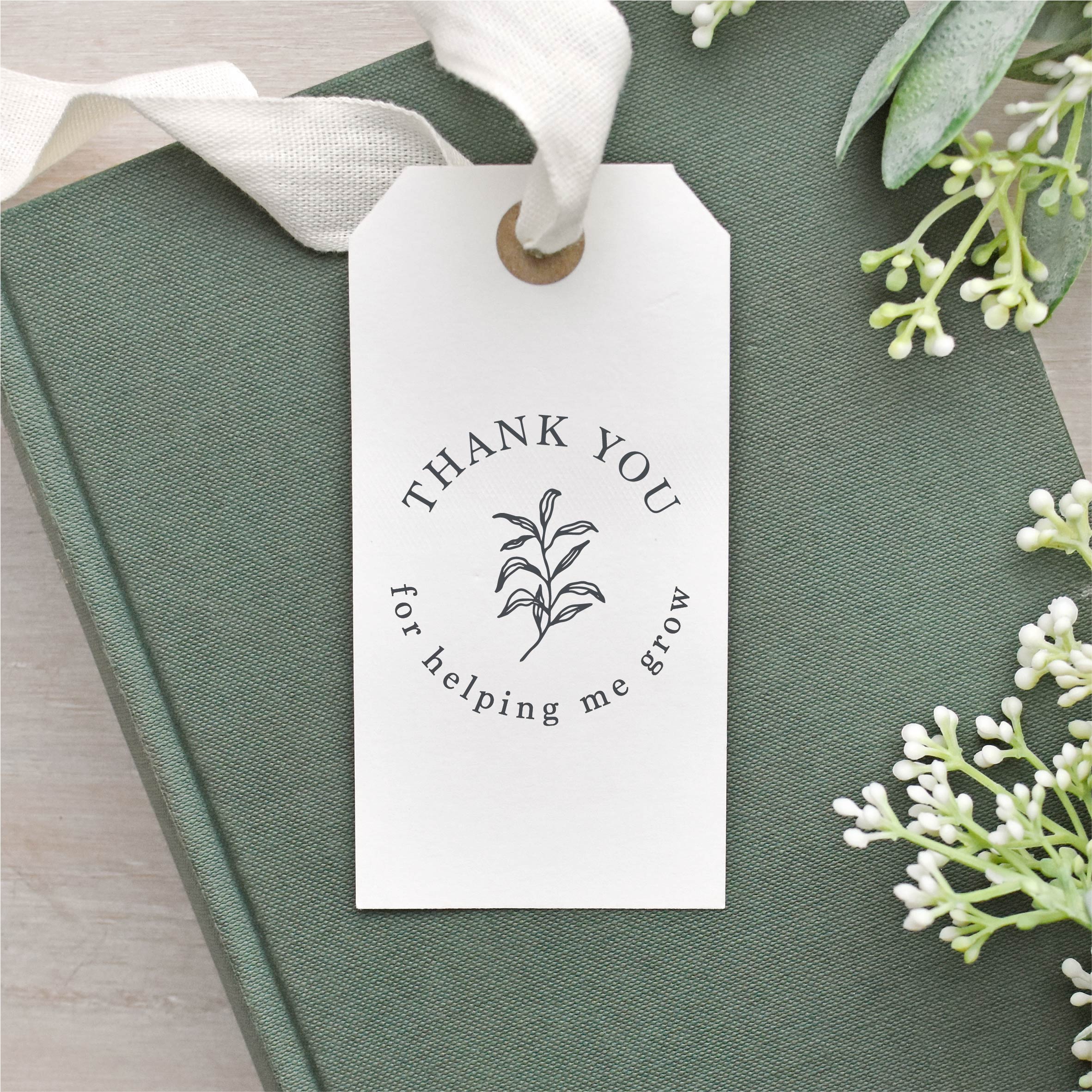 Circle Thank You For Helping Me Grow Stamp | Teacher Clear Rubber Stamp
