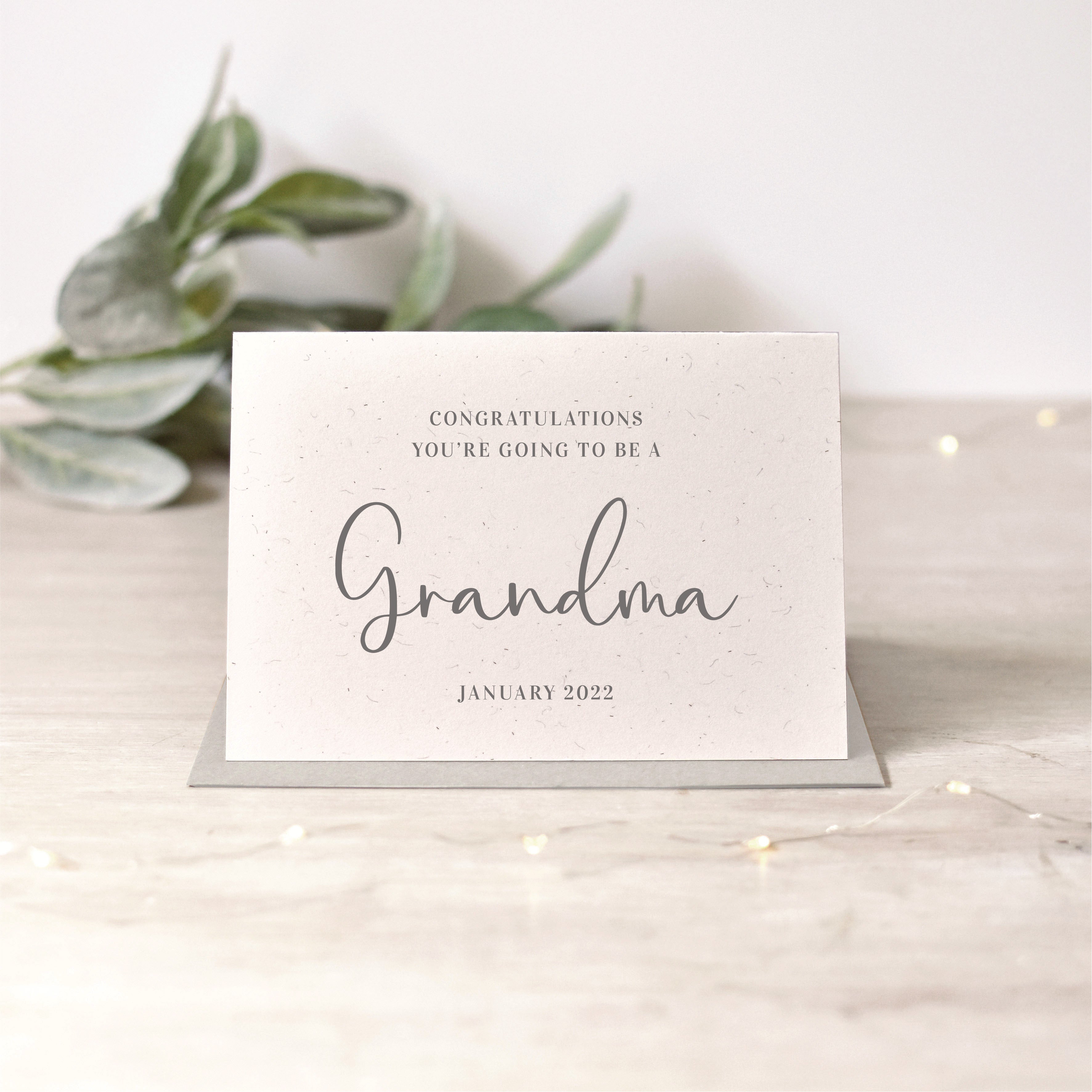 Grandmother, Grandma, Gran, Granny Pregnancy Announcement Card | 2 Colours