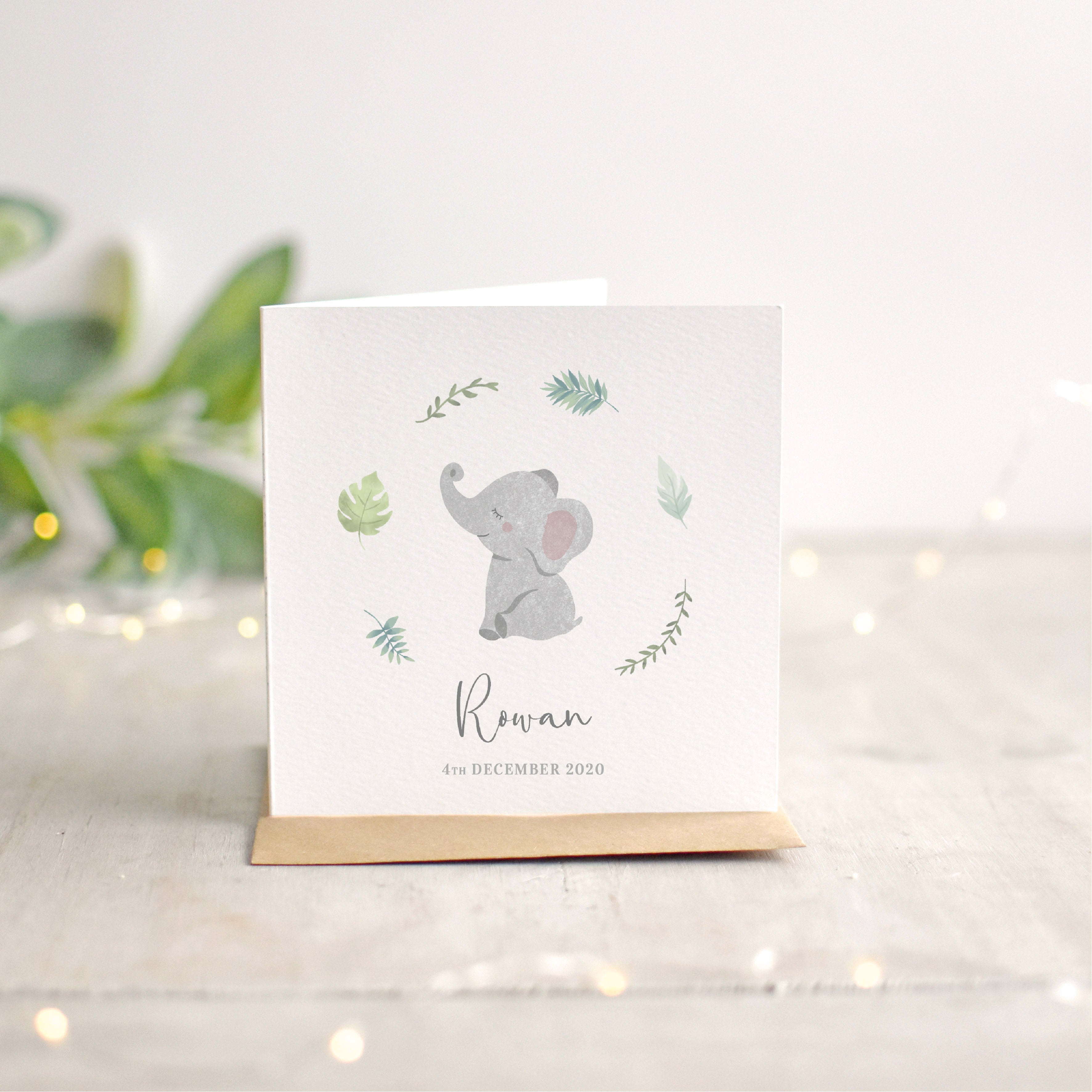Baby Mini Card Baby Card Zach Modern Photo New Baby Card Minimalist Digital
