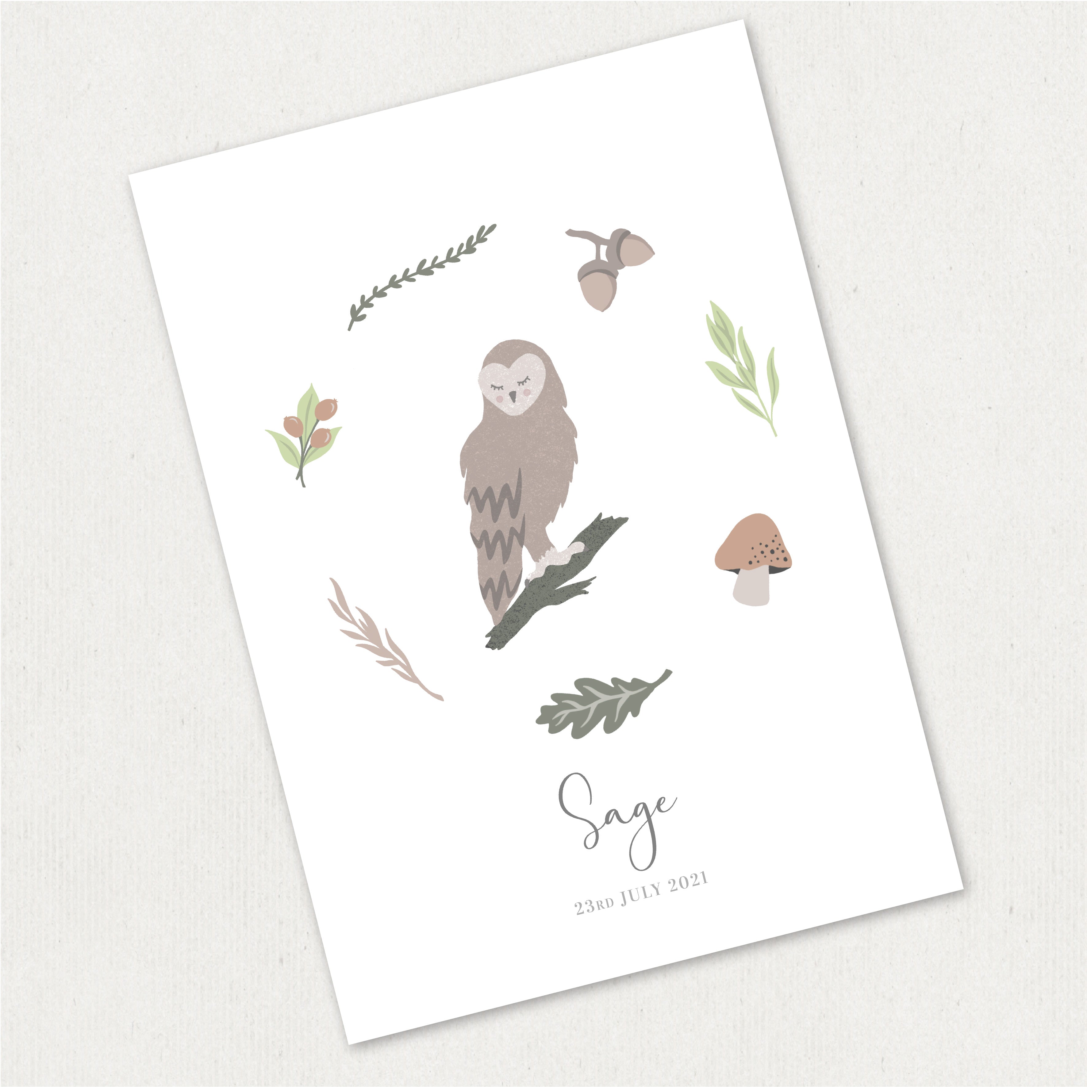 Owl Name Print